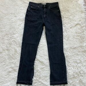 Slvrlake rider straight leg black wash jeans in long gone size 28